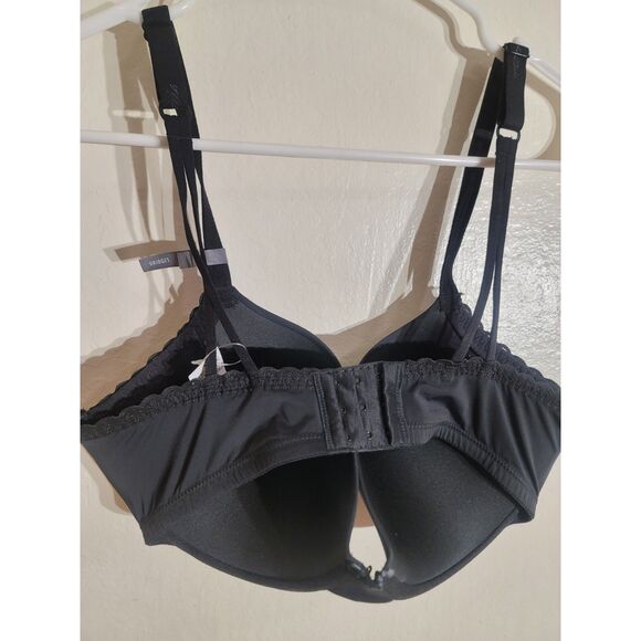 NWT Aerie 34DDD Bridget Black Lined Lace Demi Underwire Cross 3 Hook Back Bra - Picture 9 of 9